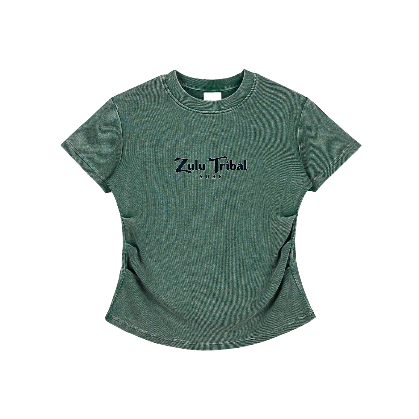 Zulu Turtle Vintaged-Wash Bodycon Cotton T-Shirt