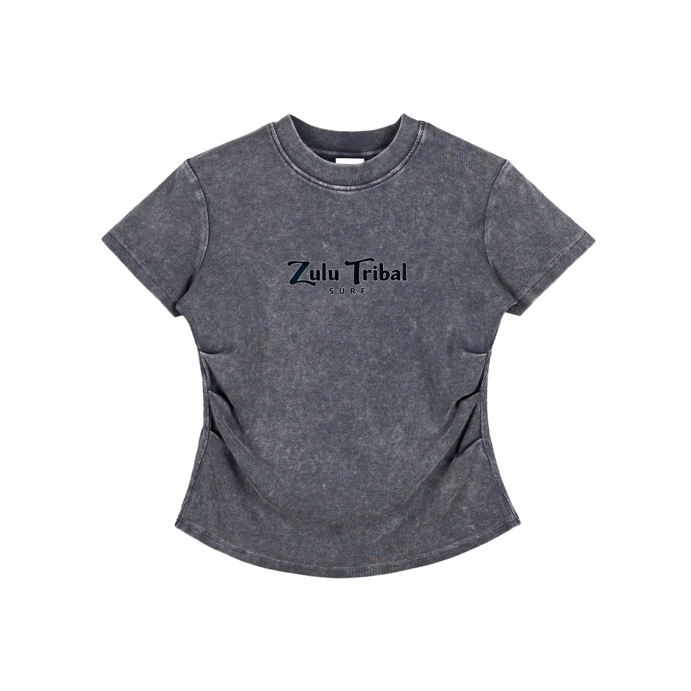 Zulu Turtle Vintaged-Wash Bodycon Cotton T-Shirt
