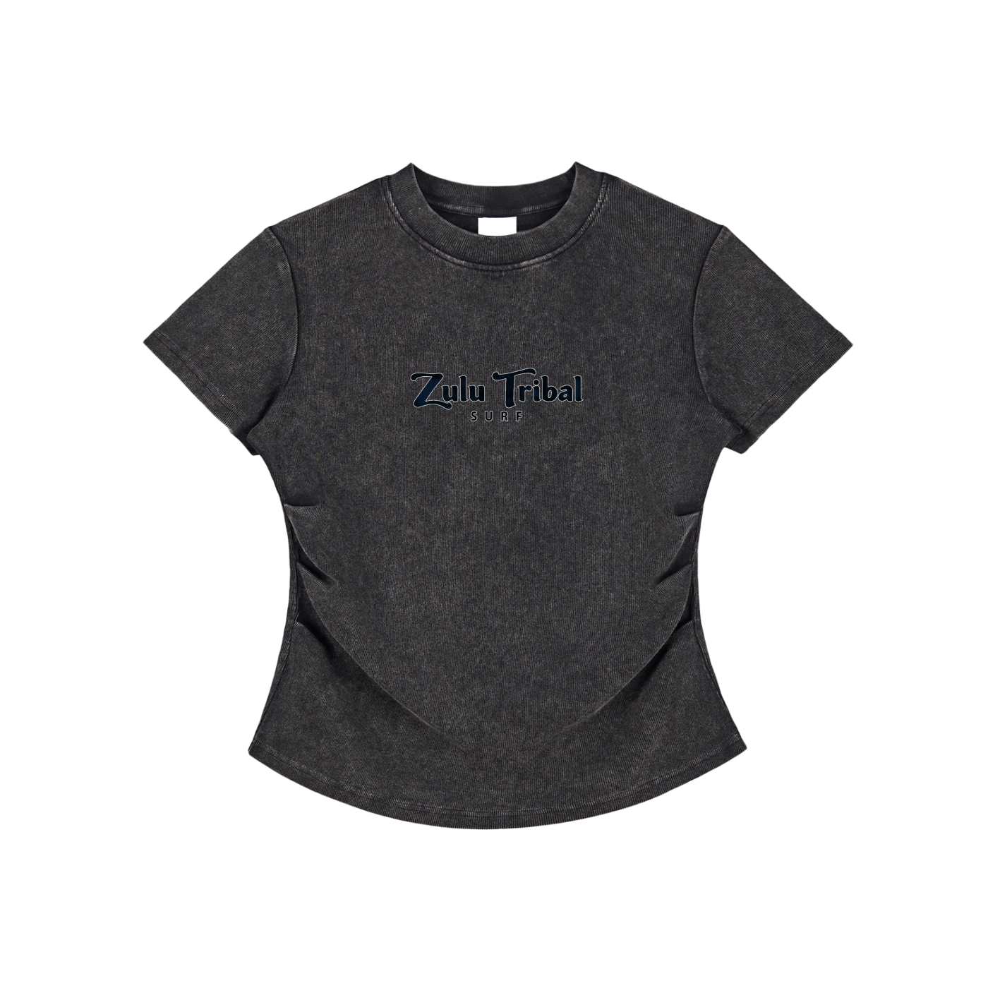Zulu Turtle Vintaged-Wash Bodycon Cotton T-Shirt
