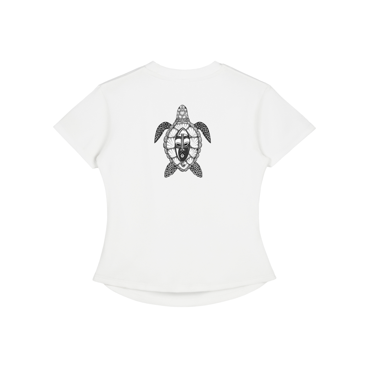 Zulu Turtle Vintaged-Wash Bodycon Cotton T-Shirt
