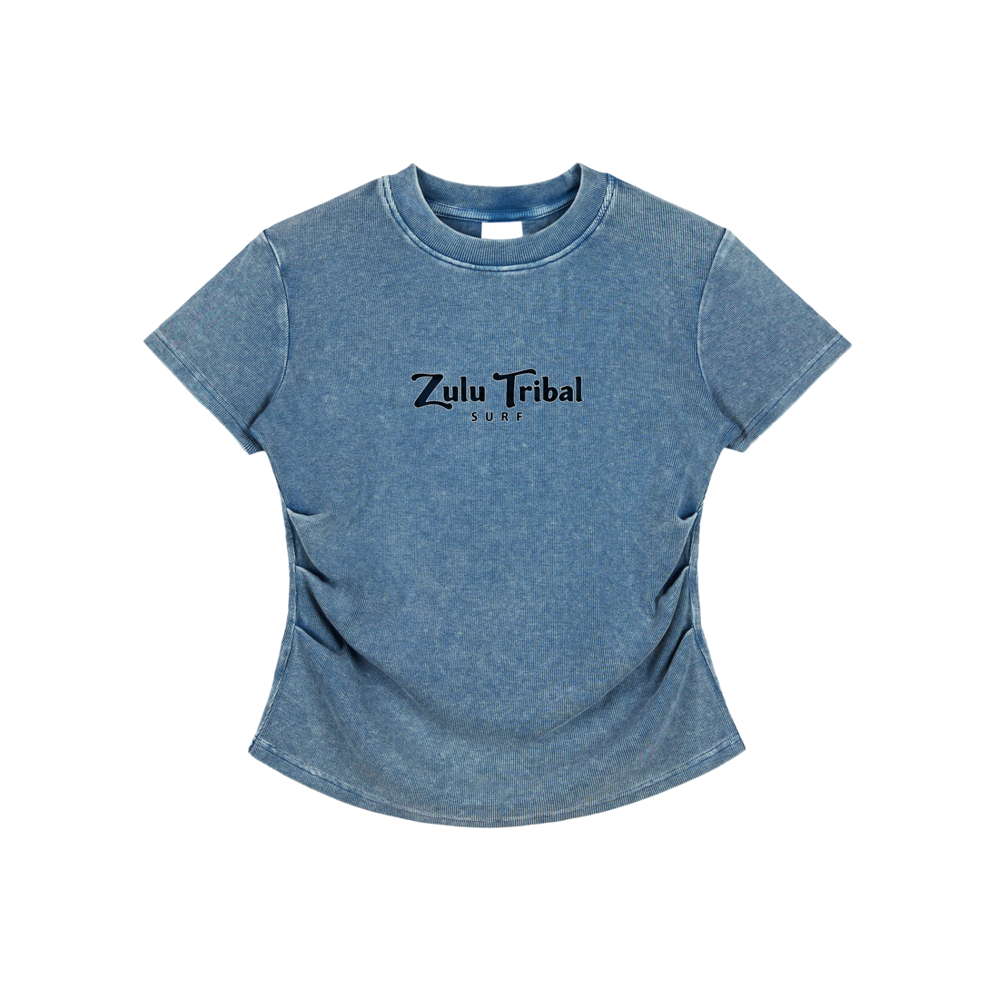 Zulu Turtle Vintaged-Wash Bodycon Cotton T-Shirt