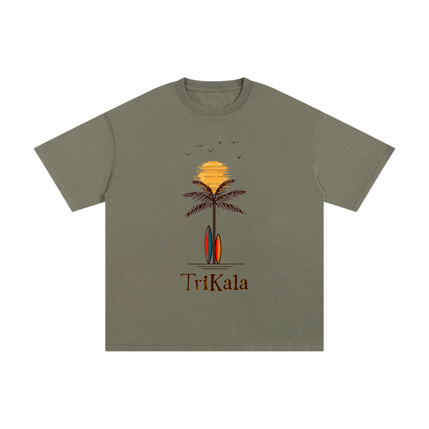 Trikala sunset palm Tee