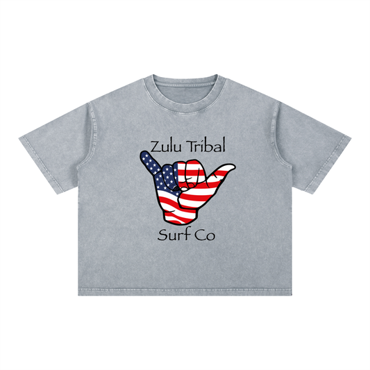 Zulu Tribal Mineral Wash Boxy Cotton T-Shirt
