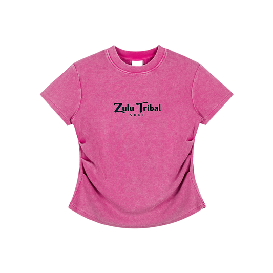 Zulu Turtle Vintaged-Wash Bodycon Cotton T-Shirt
