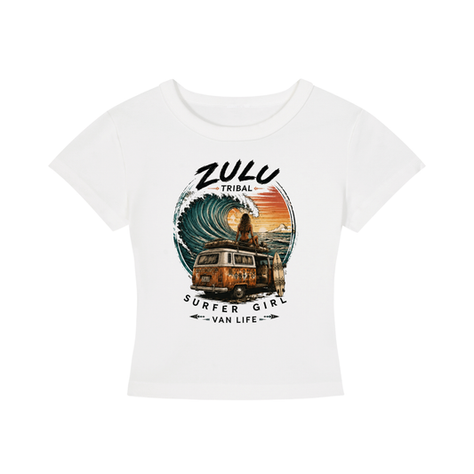 Zulu Tribal Surfer girl Women's Cropped T-Shirt