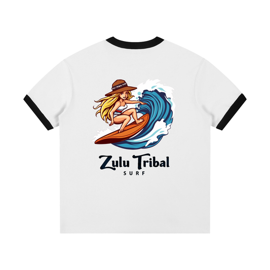 Zulu surfer girl ringer tee